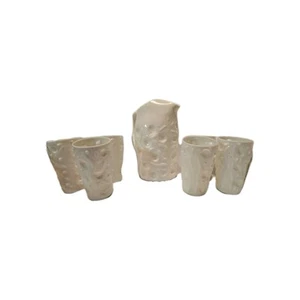 SET 6 BRYCE BROTHERS EL RANCHO MILK GLASS 5.5" Tumblers Mid Century Pitcher  - Picture 1 of 13