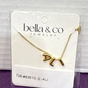 Collana con nome lettera bolla "ALI" placcata oro NUOVA BELLA & CO gioielli - Foto 1 di 5