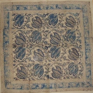 Servilleta de mesa de algodón con estampado de bloques de tinte vegetal 18" x 18" azul - Imagen 1 de 1