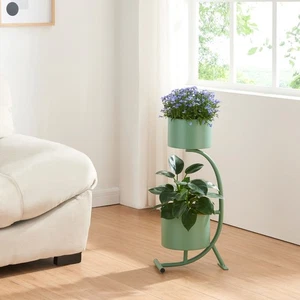 Blumenständer Almelo 63x29x21cm Metall Grün [en.casa] - Bild 1 von 7
