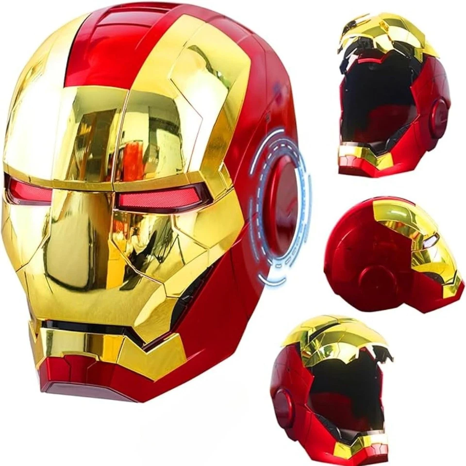 Casco portátil con control de voz deformable Jarvis 1:1 Iron Man MK5 galvanizado Foto 1 de 4