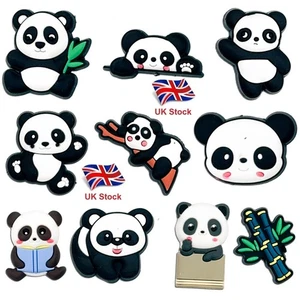 Schuhe zum Selbermachen süß 10 Stck. Set Kroko Charms Schuhe Zubehör Dekor Geschenk Panda - Bild 1 von 3