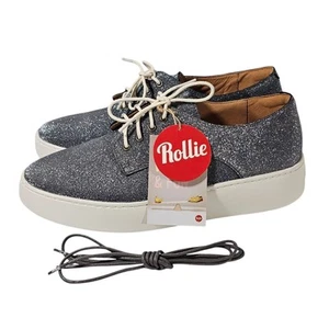 Zapatos Rollie Derby EE. UU. 1 UE 42 para Hombres 8 Carbón Plata Cuero Brillante Con Cordones - Imagen 1 de 15