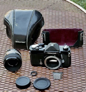 Nikkormat FT W/ Micro 55mm 3.5/Case/Cold Shoe TESTED And Working Including Meter - Picture 1 of 24