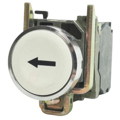 Schneider Electric XB4BA3341 Blanco Momentáneo Flecha Izquierda Pulsador ø22mm, 1NO Foto 1 de 4
