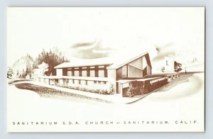 SDA Seventh Day Adventist Church Sanatorium CA Vintage Postcard 1957 Unposted - Bild 1 von 2