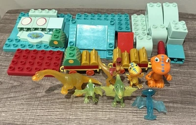 Lote Tren Dinosaurio Mega Bloques Estación Tren Figuras Años 2010 Buddy Learning Curve Foto 1 de 4