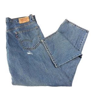 Vintage Levis Jeans Mens 35x30 Blue 550 Washed Out Faded Workwear Thrashed Relax - Picture 1 of 22