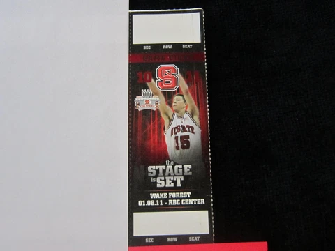 Scott Wood NC STATE Basketball UNUSED Ticket 1/8/11 WAKE FOREST WOLFPACK NCSU Cover