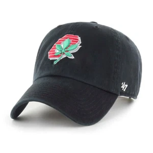 Ohio State Buckeyes 47 Brand Clean Up Adjustable Hat - Vintage Logo - Black - Picture 1 of 1