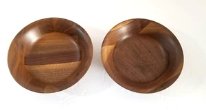 Set of 2 Kustom Kraft Solid Black Walnut Wood Salad Bowls 6.5" - Picture 1 of 13