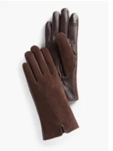 Talbots Suede Gloves Brown Sz Small NWT Gorgeous! - Picture 1 of 3
