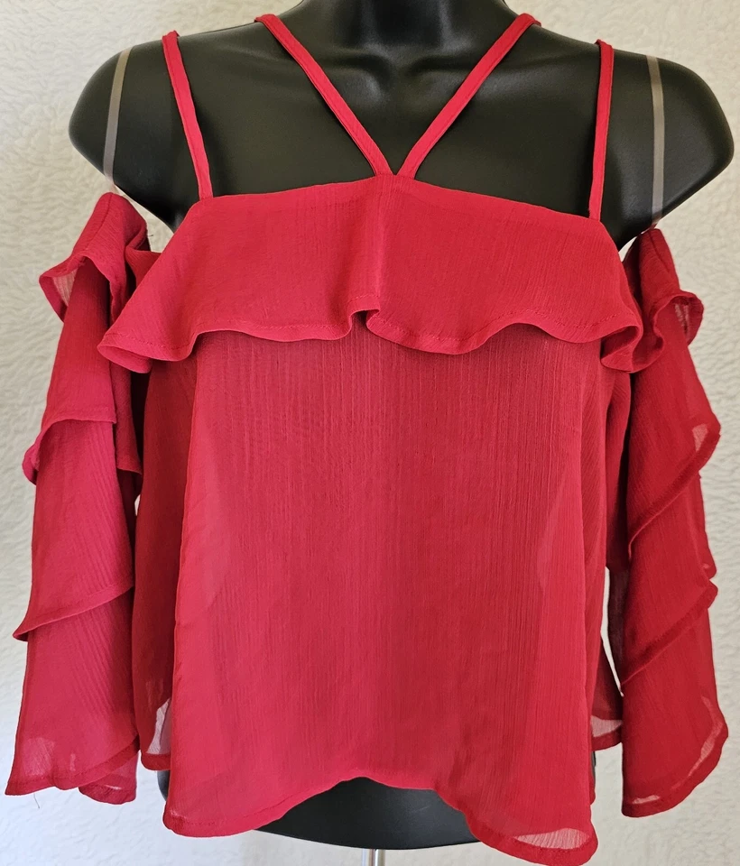 Love, Fire Womens Shirt Top Blouse Size XS X Small Red - Image 1 of 4