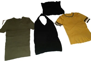 NEW NWT LOT JUNIORS TOPS SHIRTS CROP STRAPLESS HALTER SPANDEX JRS CLOTHES MEDIUM - Picture 1 of 8