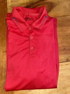 Nike Golf Shirt Mens Medium Red Tour Performance Dri Fit - Picture 1 of 7