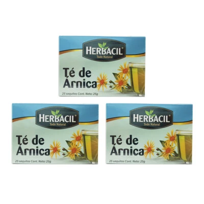 Té de hierbas Herbacil Arnica. Alivio natural del dolor. Sin cafeína. 25 bolsas. Pack de 3 Foto 1 de 4
