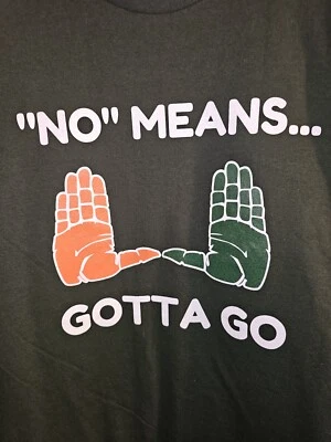 University Of Miami Consent Awareness Xl Mens Green Double-sided Graphic Logo... - Image 1 of 4