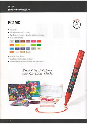 Farbmarker von POSCA PC-1MC ideal zum Kolorieren, Dekorieren und Schreiben,