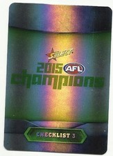 2015 AFL SELECT CHAMPIONS CHECKLIST SILVER PARALLEL SP3 CARD