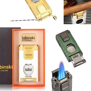 Lubinski 3 Jet Flame Antorcha Encendedor de cigarros Guillotina Cortador Punzón Soporte Aguja - Imagen 1 de 16