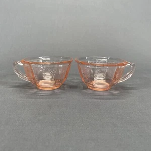 Juego de 2 tazas de té de café rosa Anchor Hocking Depression Princess disponibles múltiples - Imagen 1 de 7