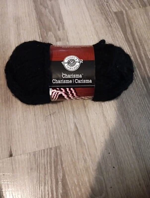 Loops & Threads Charisma -Bulky Weight Acrylic Yarn-1 Skein Color -Black #14 NEW - Image 1 of 4