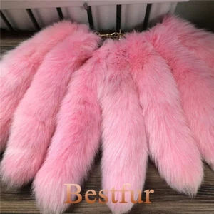 Wholesale 2/5/10pcs-16"-18" Real Fox Fur Tail Bag Charm Pendant Cosplay Toys - Picture 1 of 7