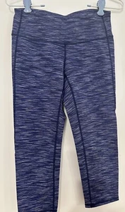 Athleta Cropped Capri Leggings blau/grau gestreift Chatarunga Style Gr. S - Bild 1 von 6
