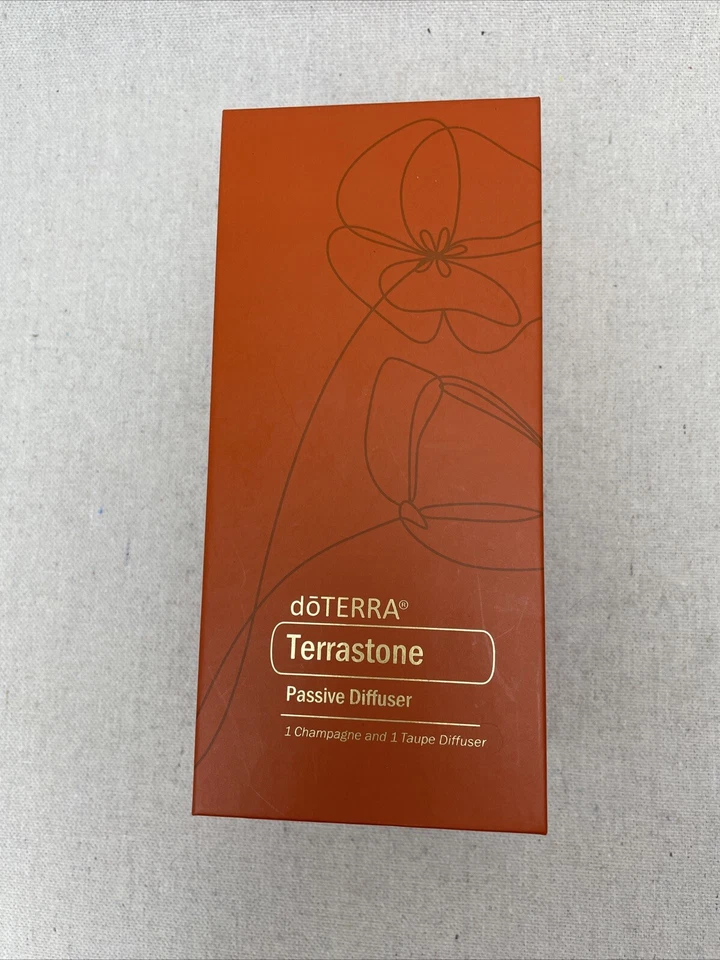 doTerra Terrastone 被动扩散器灰褐色和香槟 2 件套 - 看起来未使用! — 第 1/4 张图片