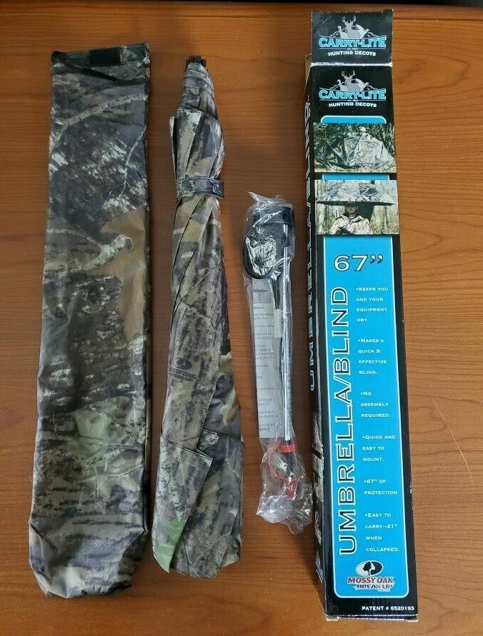 Large 67" UMBRELLA / BLIND Deer Hunting Carry Lite Mossy Oak Quick Easy Mount - Image 1 of 4