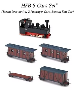 HOn30/HOe MinitrainS HFB Juego de 5 coches Locomotora de vapor/2 vagones/Coche de carga/Coche plano 009 - Imagen 1 de 12