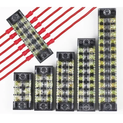 3-20Way TB 15/25/45A Electrical Terminal Block Wire Connector Screw-On Dual Row - Image 1 of 4