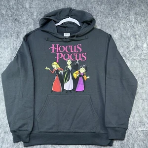 Disney HOCUS POCUS Women's M Grey Hoodie Sweatshirt Halloween Sanderson Witches - Picture 1 of 9