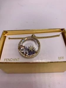 $75  Carolee BFF Gold Tone  pedant with charms  Necklace M917 - Picture 1 of 6