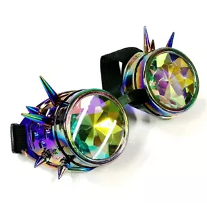 Regenbogen Spike Brille Steampunk Brille Kostüm Vintage Cosplay Rave Festival - Bild 1 von 6