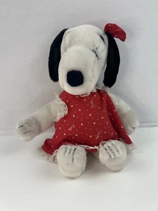 Applause Snoopy Sister BELLE 1968 Vintage Plush Red Heart Dress 12" - Picture 1 of 10