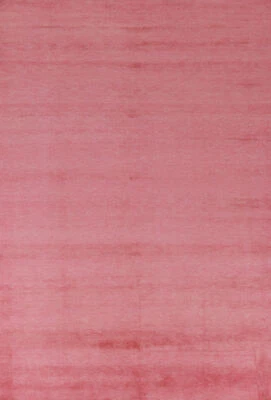 Modern Pink Solid Design Gabbeh Vegetable Dye Area Rug 6x9 Handmade Wool - Image 1 of 4