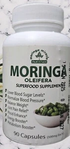 MORINGA CAPSULES Natural Leaf Powder Premium Quality 90 pack 500mg ORGANIC Pure - Picture 1 of 2