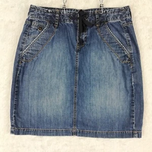 Eddie Bauer Womens Skirt Pencil Denim Above Knee Medium Wash Seamed 4 - Picture 1 of 9