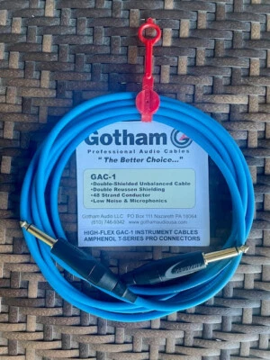 Gotham  GAC-1 Instrument Cable Assembly   15 ft.  Straight Plugs BLUE - Image 1 of 2