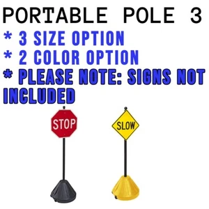 Tip-n-Roll® XL PP3 Gehweg Schild Halter mit Stange | 24" B x 16" H Rollfuß - Bild 1 von 8