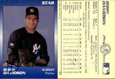 Bobby Davidson Signed 1989 Star #97 Card Albany-Colonie Yankees Auto AU