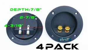 4 PACK SPEAKER BOX TERMINAL ROUND TWIST CUP CONNECTOR SUBWOOFER ENCLOSURE WIRE - Picture 1 of 1