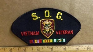 US Army - S. O. G. Vietnam Veteran with Ribbons Embroidered Patch  - Picture 1 of 3