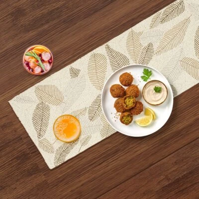 Lightnpro 36英寸串珠桌旗乡村农舍银色象牙白 — 第 1/4 张图片