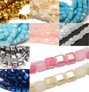 40 x dadi 4 mm perle di cristallo ceco boemo gioielli perle di vetro scegli  - Foto 1 di 34