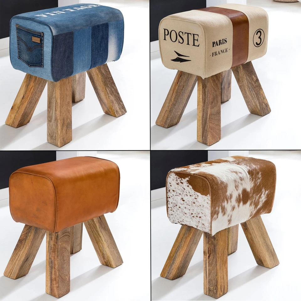 FineBuy Sitzhocker Springbock Fußhocker Turnhocker Turnbock Pferd Hocker  - Bild 1 von 1