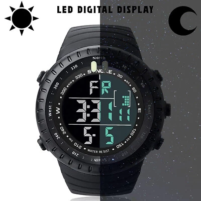 美国男士数字运动手表防水战术手表带 LED 背光手表 — 第 1/4 张图片