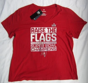 Womens Fanatics NFL Team Apparel Red Tampa Bay Buc Super Bowl LIV Shirt Size 3XL - Picture 1 of 7