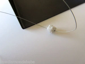 1 Stück Weißer Rohdiamant Gebohrt 1 mm Großloch Perlen Roh Ungeschliffen Diam... - Bild 1 von 2